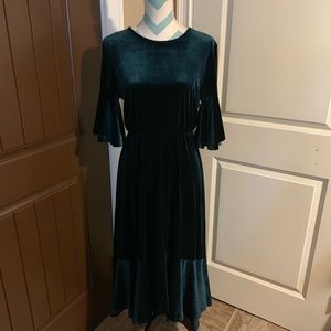 Emerald Green Velvet Hi-lo Dress